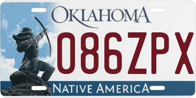 OK license plate 086ZPX