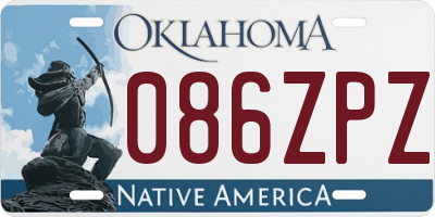 OK license plate 086ZPZ