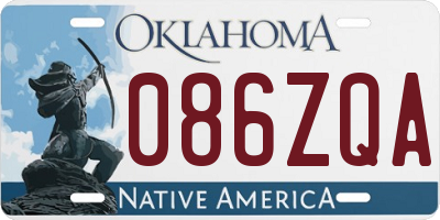OK license plate 086ZQA