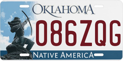 OK license plate 086ZQG
