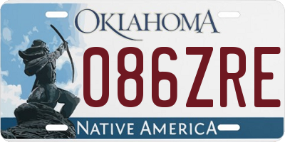 OK license plate 086ZRE