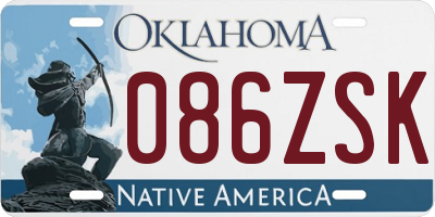 OK license plate 086ZSK