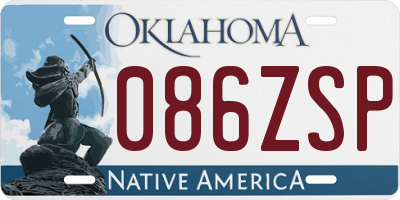 OK license plate 086ZSP