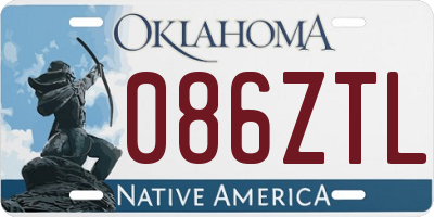 OK license plate 086ZTL