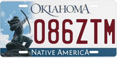 OK license plate 086ZTM