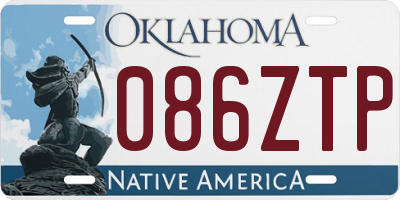 OK license plate 086ZTP