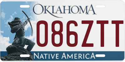 OK license plate 086ZTT