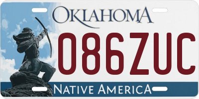 OK license plate 086ZUC