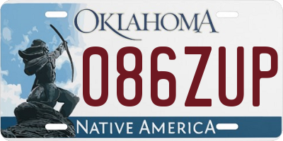 OK license plate 086ZUP