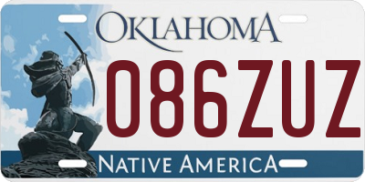 OK license plate 086ZUZ