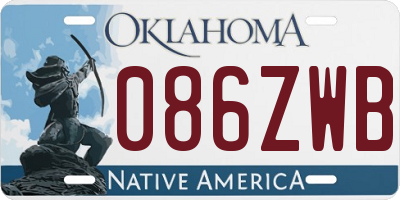 OK license plate 086ZWB