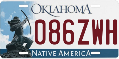 OK license plate 086ZWH