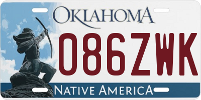 OK license plate 086ZWK