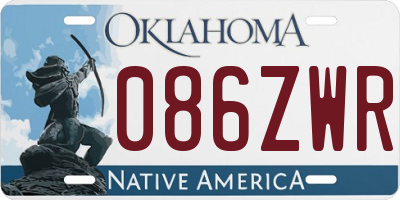 OK license plate 086ZWR