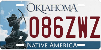 OK license plate 086ZWZ