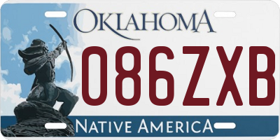 OK license plate 086ZXB