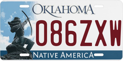 OK license plate 086ZXW
