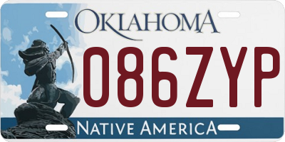 OK license plate 086ZYP