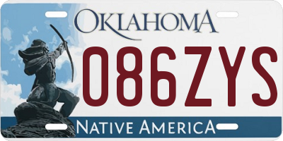 OK license plate 086ZYS
