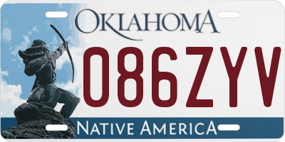 OK license plate 086ZYV