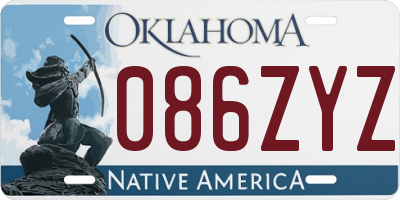 OK license plate 086ZYZ