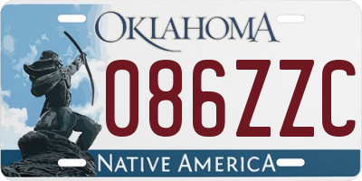 OK license plate 086ZZC