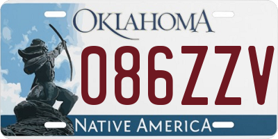 OK license plate 086ZZV