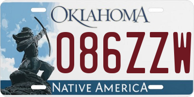 OK license plate 086ZZW