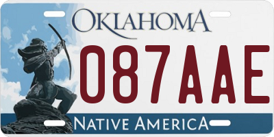 OK license plate 087AAE