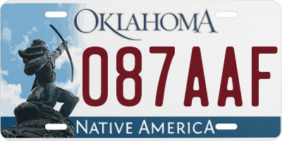 OK license plate 087AAF