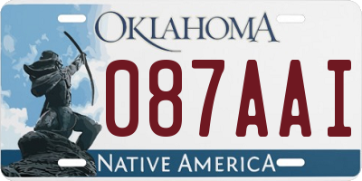 OK license plate 087AAI