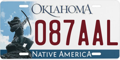 OK license plate 087AAL