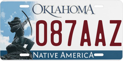 OK license plate 087AAZ