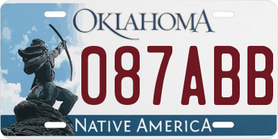 OK license plate 087ABB