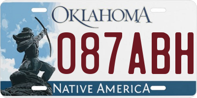 OK license plate 087ABH