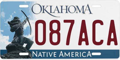OK license plate 087ACA