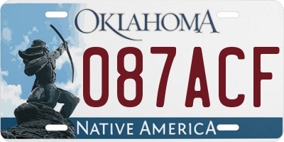 OK license plate 087ACF