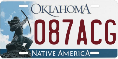 OK license plate 087ACG