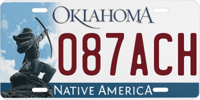 OK license plate 087ACH