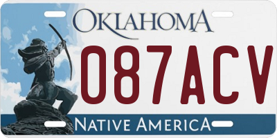 OK license plate 087ACV