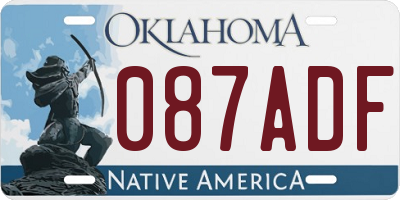 OK license plate 087ADF
