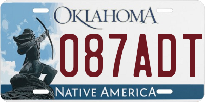 OK license plate 087ADT