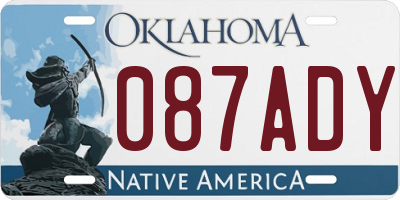 OK license plate 087ADY