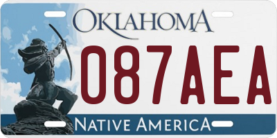 OK license plate 087AEA