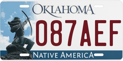 OK license plate 087AEF