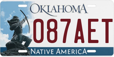 OK license plate 087AET