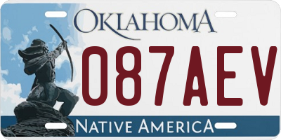 OK license plate 087AEV