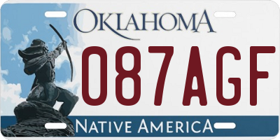 OK license plate 087AGF
