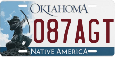 OK license plate 087AGT