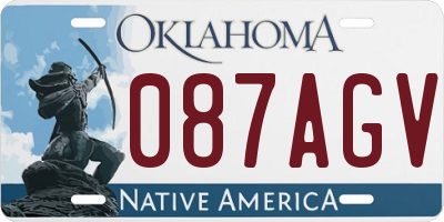 OK license plate 087AGV